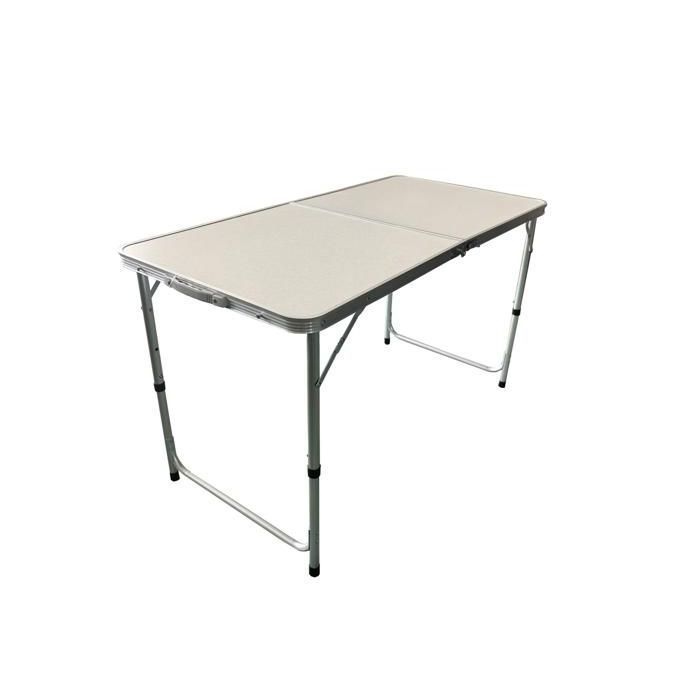 Table Camping Double - GENERIC - 120x60x70cm - Pliable - 2 places - Gris