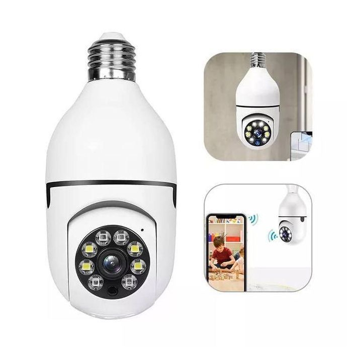 Caméra surveillance wifi ampoule rotative vision nocturne maison sécurité
