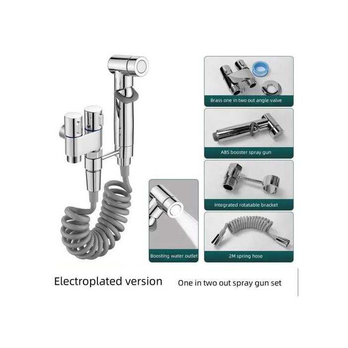 Ensemble Douchette WC pour salle de bain avec robinet double sortie pour toilette;