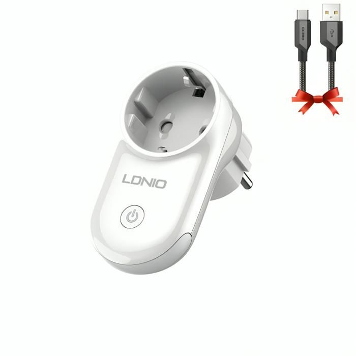 Prise Intelligente Wi-Fi LDNIO SEW1058 +CABLE USB VERS USB-C RECCI