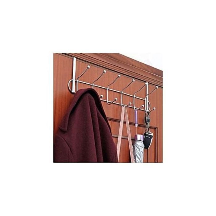 Patère de porte 12 crochets acier inoxydable cintre salle de bain porte serviettes manteau