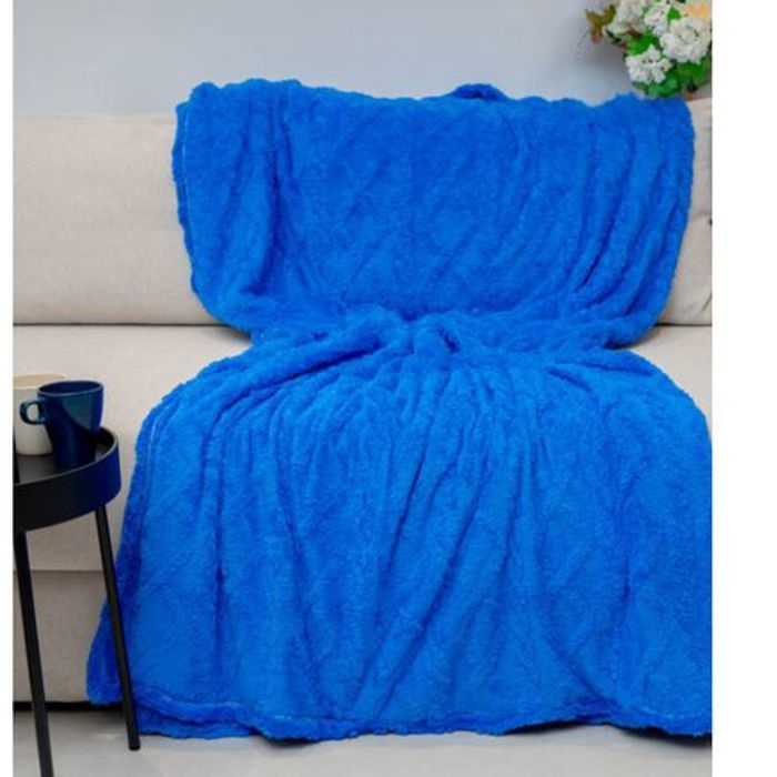 Couverture - A3 HOME - Cachemire doux - Bleu foncé - Lavable - Rectangulaire