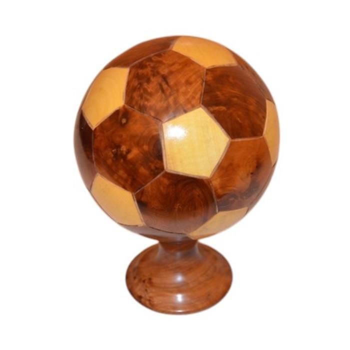 Ballon de Football Sculpté à la Main  Bois de Thuya & Citronnier, Style Marocain