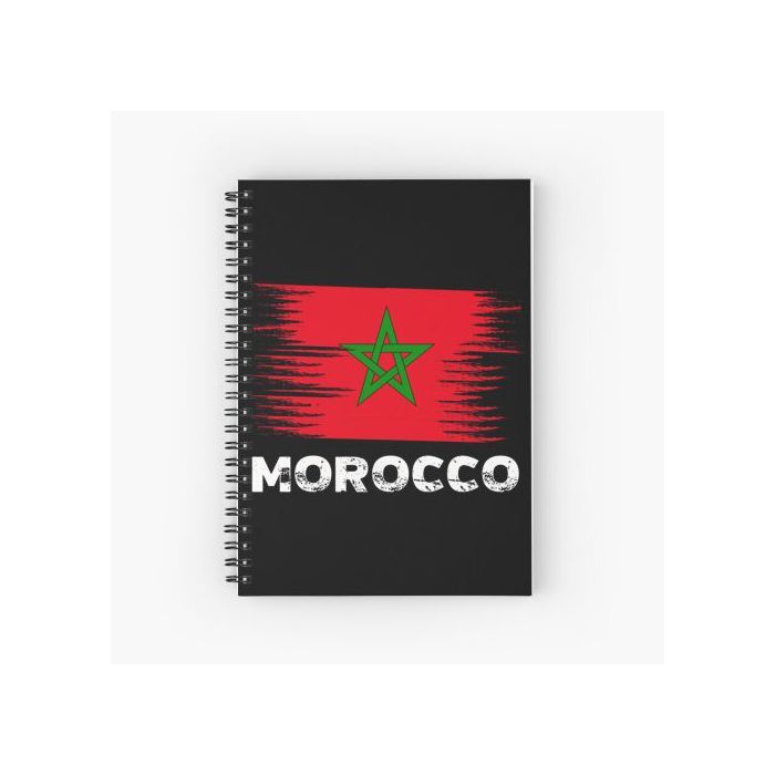 Cahier à spirale - Maroc - Drapeau Marocain - A5 - 98 pages - Papier 90g