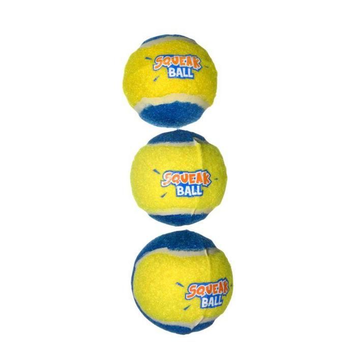 Squeak Ball - BUBIMEX - x3 - 4cm - Multicolore - Pour chiens et chats - Durable