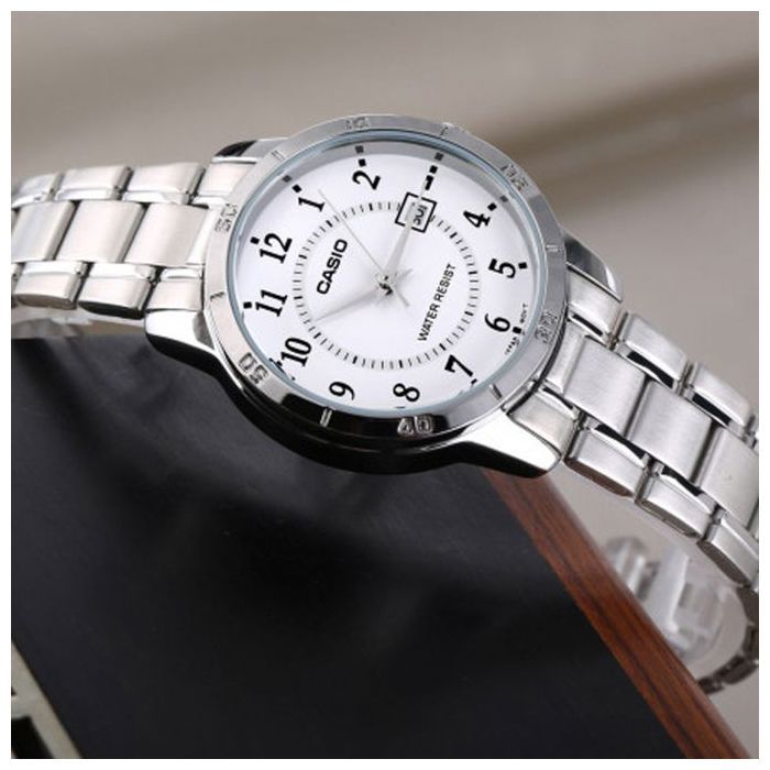 Montre - CASIO - LTP-V004D-7BUDF - Argentée - Bracelet en acier inoxydable - Dateur
