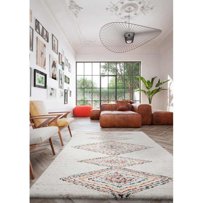 Tapis - DANSMAMAISON - SHERPA - 120x170 cm - Ultra-doux - Style moderne - Rectangulaire