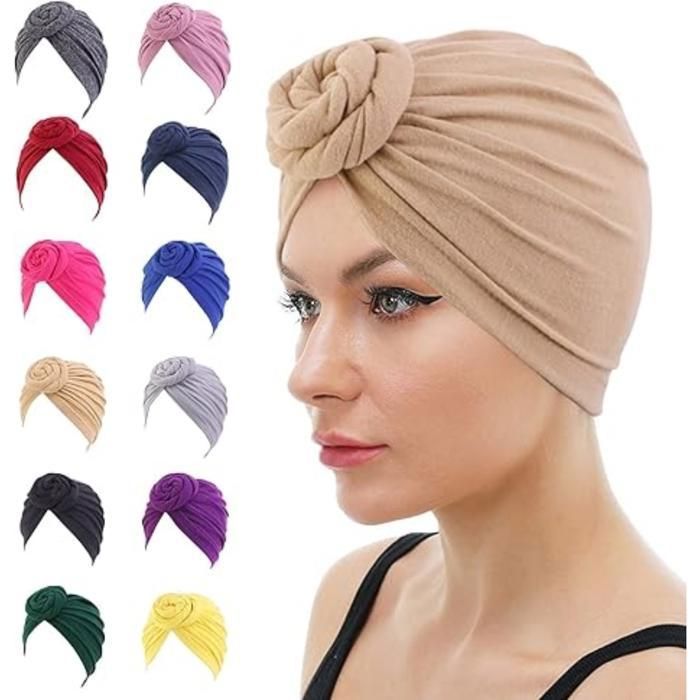 Turban - GENERIC - Femme - Polyester - Circonférence 55 cm - Couleur aléatoire
