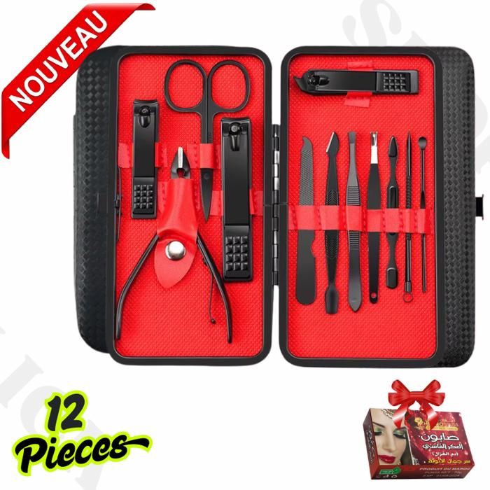 Ensemble de coupe-ongles, Ensemble de pédicure professionnel Ensemble de manucure Soins personnels,12 en 1  Trousse de toilettage