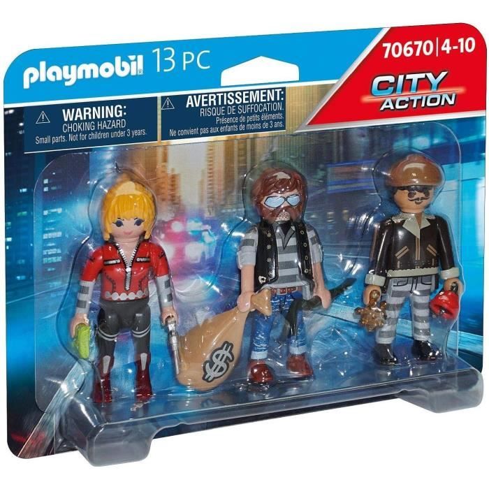 PLAYMOBIL - 70670 - Police Equipe de bandits - Matériaux mixtes - Enfant - Multicolore - Mixte - 4 ans