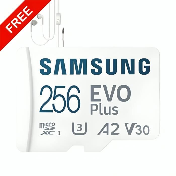 Carte Mémoire 256GB Samsung EVO PLUS + Écouteur Gratuit