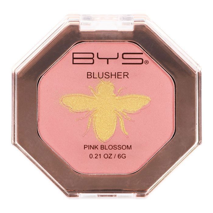 Blush - BYS - QUEEN BEE - Rose doux - Poudre scintillante - Boîtier or rose