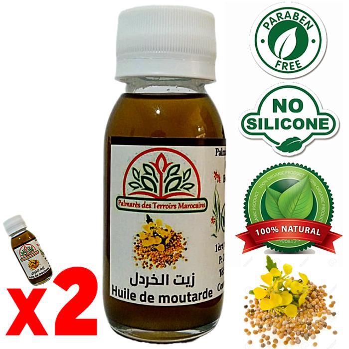 Huile végétale de moutarde (soins capillaires, antichute, pellicules) 120ml