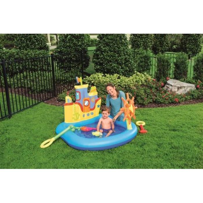 Bestway Piscine Aire de jeux pataugeoire Bateau teuf teuf 140 x 130 x 104 cm   +2Ans