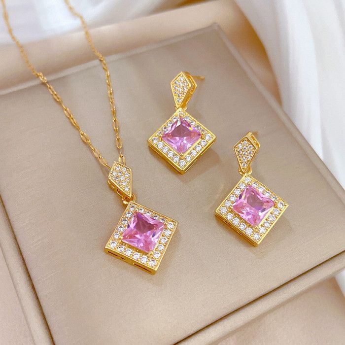 Ensemble de Bijoux - EGO - EGO010 - Dorée - Acier - Cristal