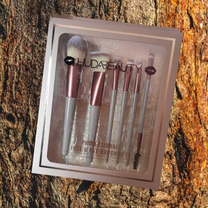 Ensemble de pinceaux pour maquillage – 6 pièces, poils synthétiques, pour un maquillage complet.