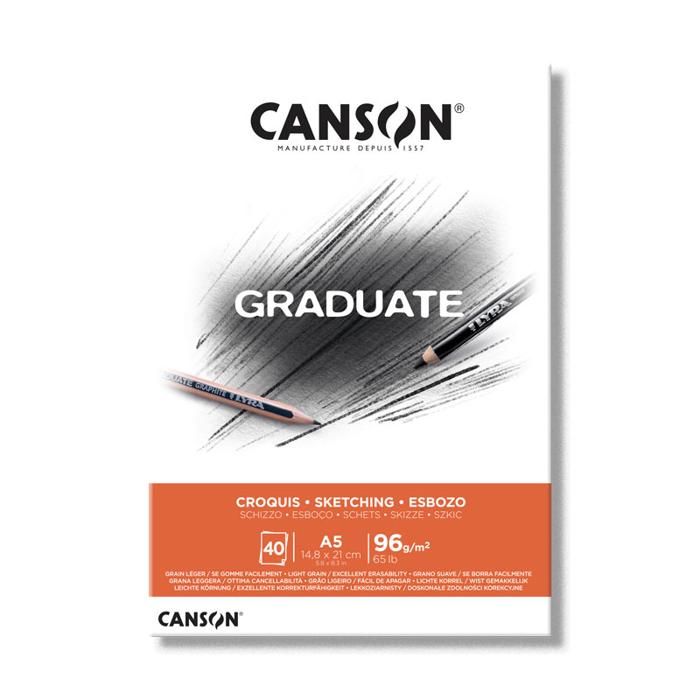 Blocs Papiers Graduate Croquis - A5 - 96g/m² - 40 feuilles