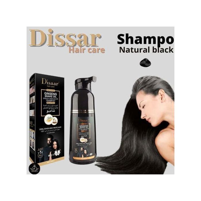 Shampoing colorant - Disaar - Noir - 400ml - Sans ammoniaque - Cheveux brillants