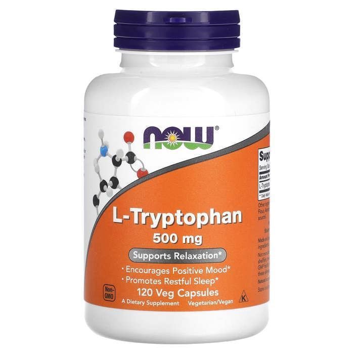 Suppléments pour les sportifs Suppléments d?acides aminés Now L-tryptophane (500mg) 120 vcaps