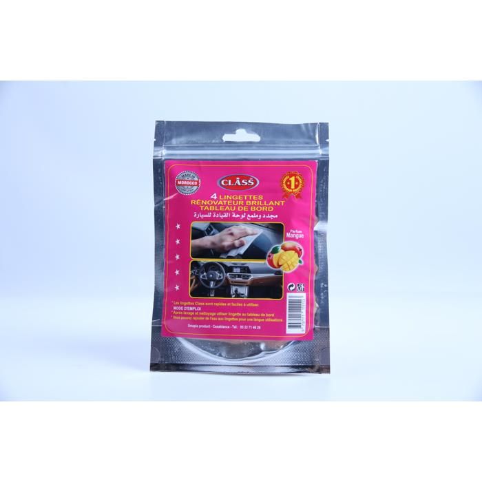 Lingettes Brillant Tableau de Bord Parfumées x4