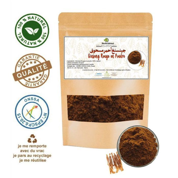 Ginseng Rouge Coréen Poudre 100G - Stress - Mémoire-Libido
