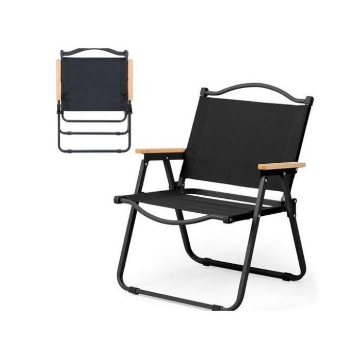 Chaise Pliante - Noir - Tissu Oxford Résistant - Cadre Acier - Pliable - 1 Personne