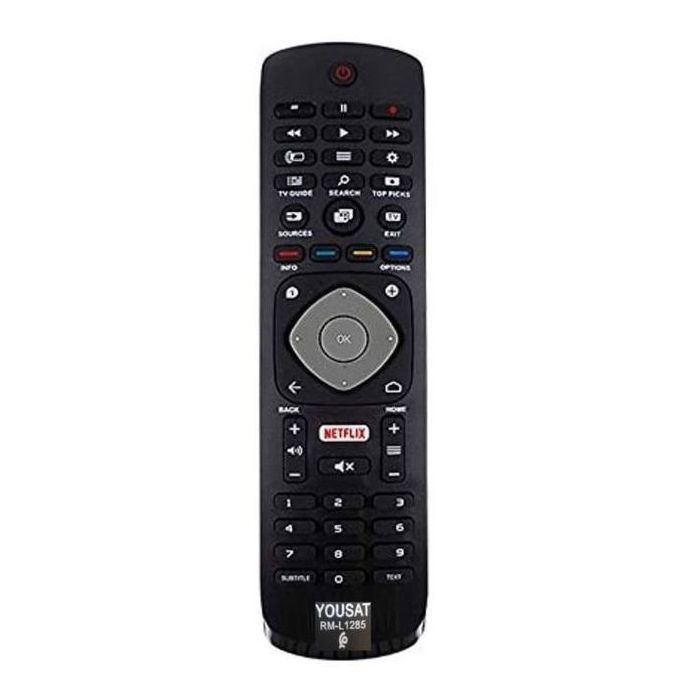 Yousat Telecommande universelle RM-L1285 pour televiseur Philips LCD/LED/Plasma + bouton Netflix (noir)