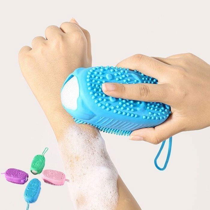 Brosse de bain en Silicone - pk - WA586 - Exfoliant - Massage - Multicolore