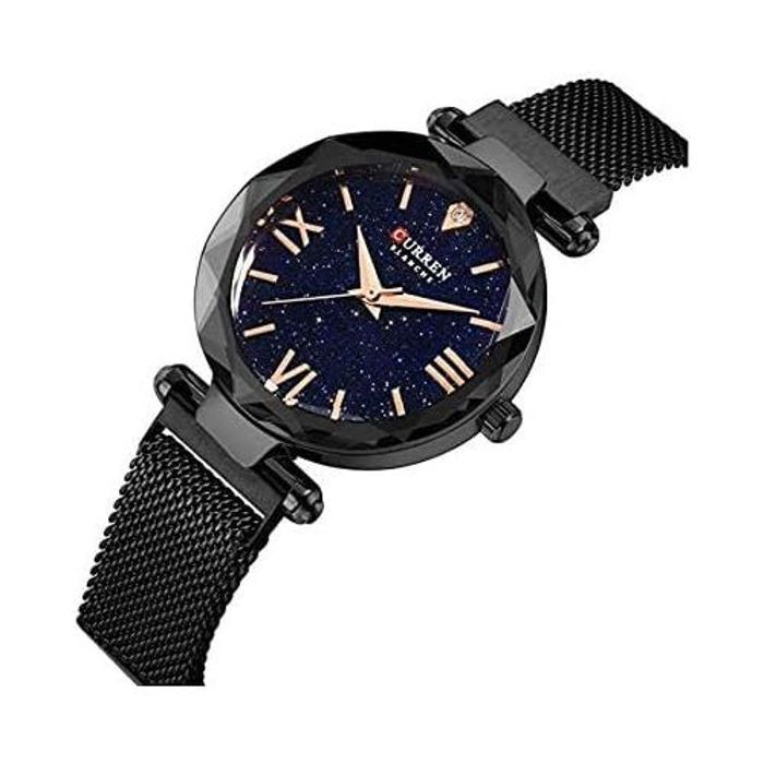 Curren Montres de luxe pour femmes maille dames horloge aimant boucle étoilé CURREN9063
