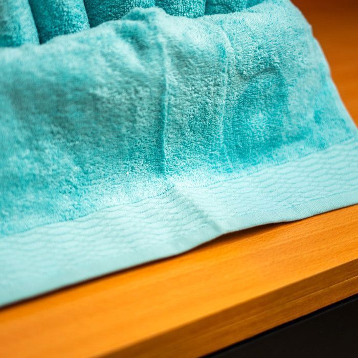 Serviette de bain - Caramela - Turquoise - 40x70 cm - Coton ultra-absorbant - Toucher velouté