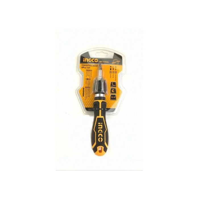 Tournevis à cliquet - Ingco - 7 embouts - Outils à main - Pratique et efficace - Durable