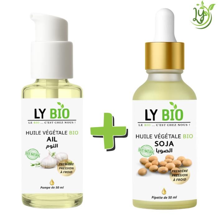 LYBIO PACK HUILE AIL 50ML - POMPE + HUILE SOJA 50ML - PIPETTE