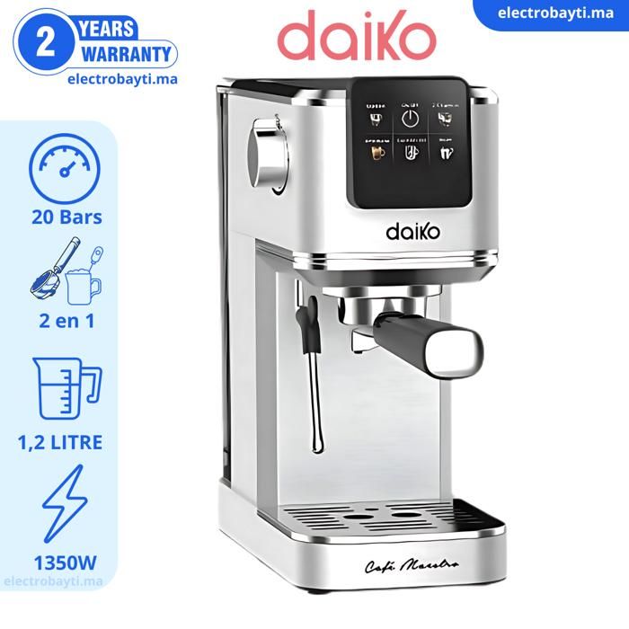 Daiko - Machine à Café et Cappuccino - Espresso froid - INOX 20 BARS  - CF9352EK