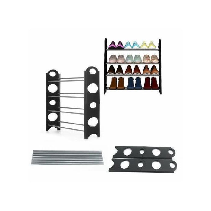 Super Meuble de Chaussures Empilable en métal 12 Paires / 4-Étages. Rangement