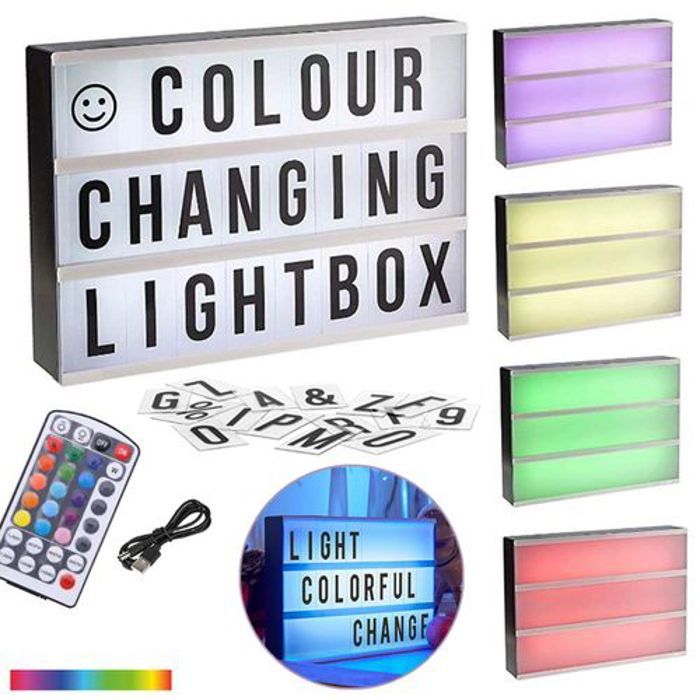 Boîte lumineuse LED Light Box à messages A4 - Couleurs changeantes