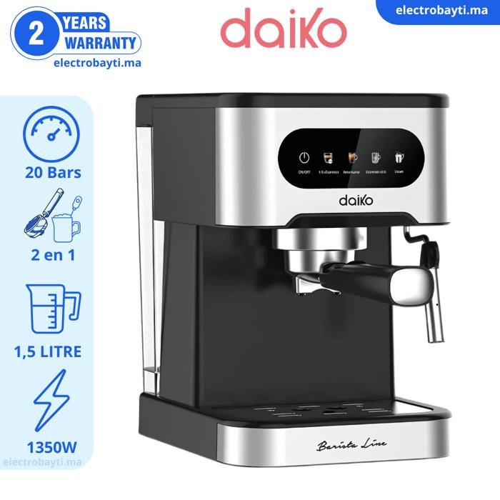 Daiko - Machine à Café et Cappuccino - Espresso froid - INOX 20 BARS - CF9322EK