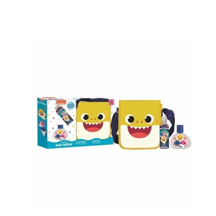 Set de Parfum Enfant - Air-Val - Baby Shark - Gel de douche 100ml - Eau de toilette 50ml - Sac bandoulière