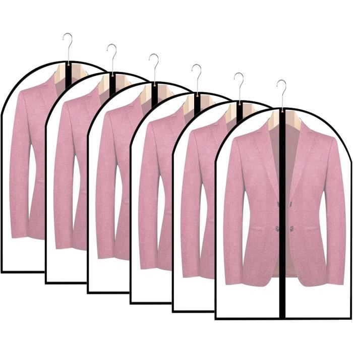 Housses de Vêtements - Transparent - 60x100 cm - Zip - Lot de 6 - Protection contre la poussière