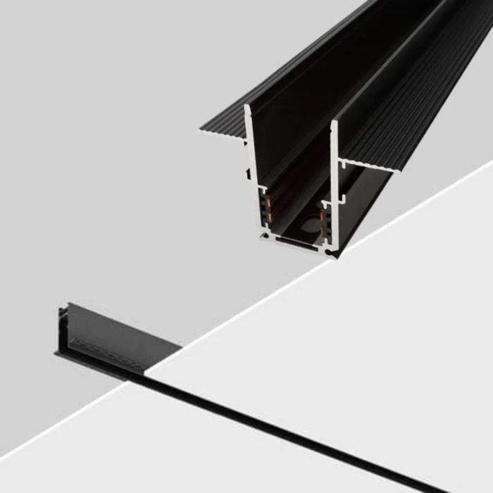 Rail Encastré Aluminium 3M – Profilé Noir Mat pour Éclairage LED Magnétique