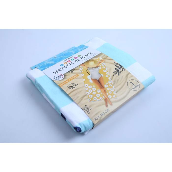 Serviette de Plage - Pop - M12 - 70x140cm - Tissu éponge - Séchage rapide