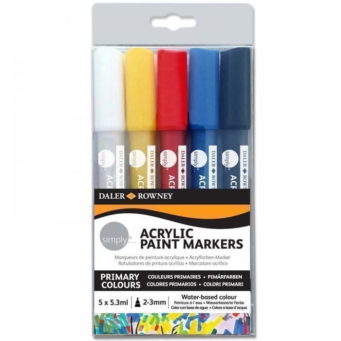 Marqueurs de Peinture Acrylique Simply - Set de 5 Couleurs
