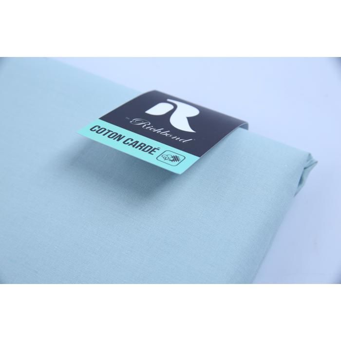 Drap Housse - GENERIC - 180x200 - Coton Cardé - Vert Eau - Lavable