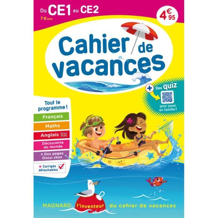 Cahier de vacances 2023, du CE1 vers le CE2 7-8 ans