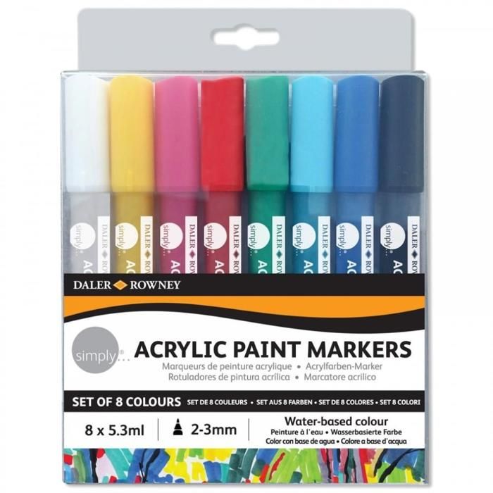Marqueurs de Peinture Acrylique Simply - Set de 8 Couleurs