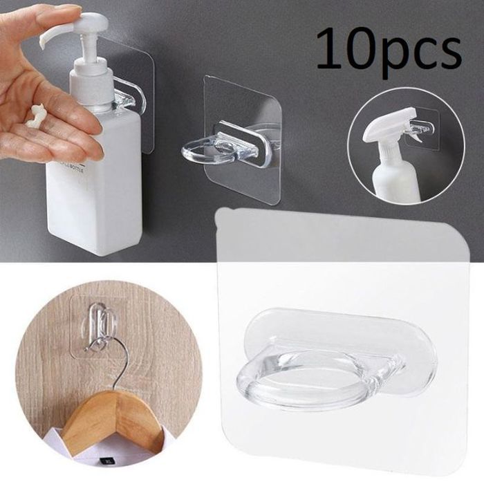 Pack de 10 crochets adhésifs pour porte patère porte-manteau et salle de bain