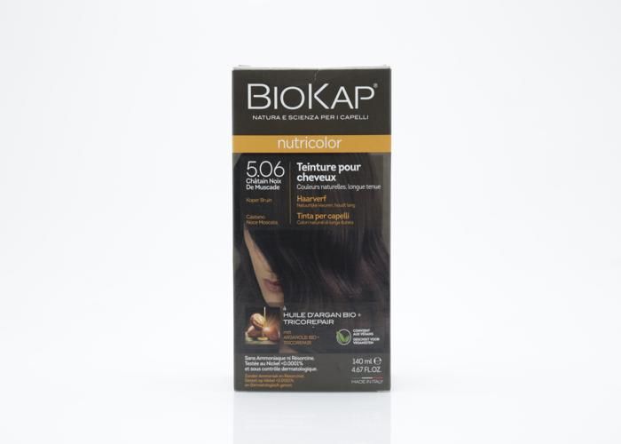 COLORATION CHEVEUX - BIOKAP - Nutricolor 5.06 - Châtain Noix de Muscade - 140 ML - Crème nourrissante