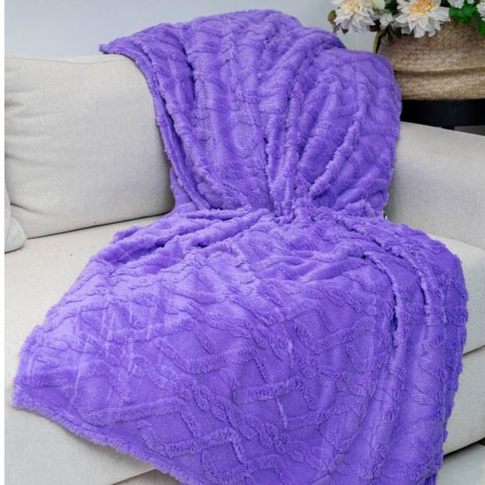 Couverture - A3 HOME - Cachemire - Doux - Mauve foncé - Lavable à la main