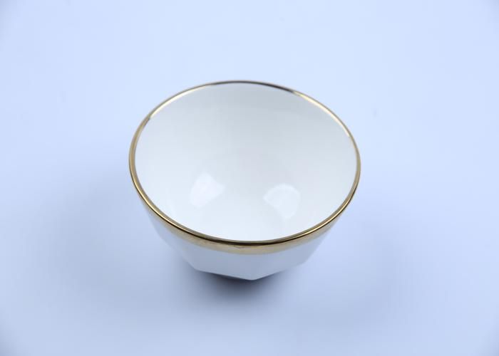 Bol - GENERIC - 5.5BGR - 14cm - Porc blanc - Rebord doré