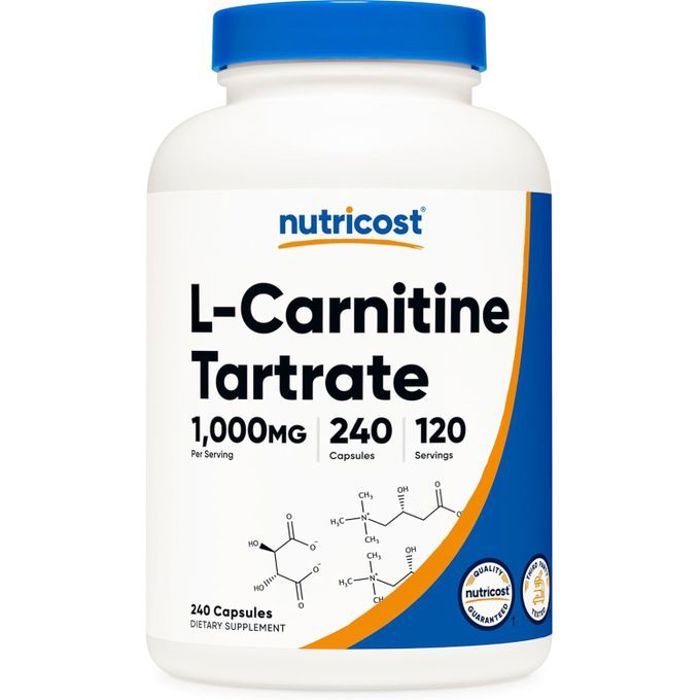 Tartrate de L-carnitine 1000 mg 240 capsules (500 mg pièce)