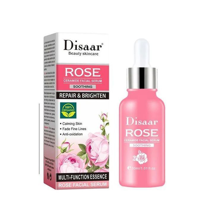 Sérum Facial Apaisant à la Rose et Céramide pour Femme - Anti-Âge, Anti-Ridules et Hydratation